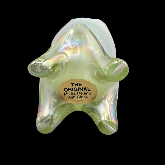 Mt St Helens Ash Glass Vase Iridescent Shimmery Footed Bud Vase - Picture 4 of 6